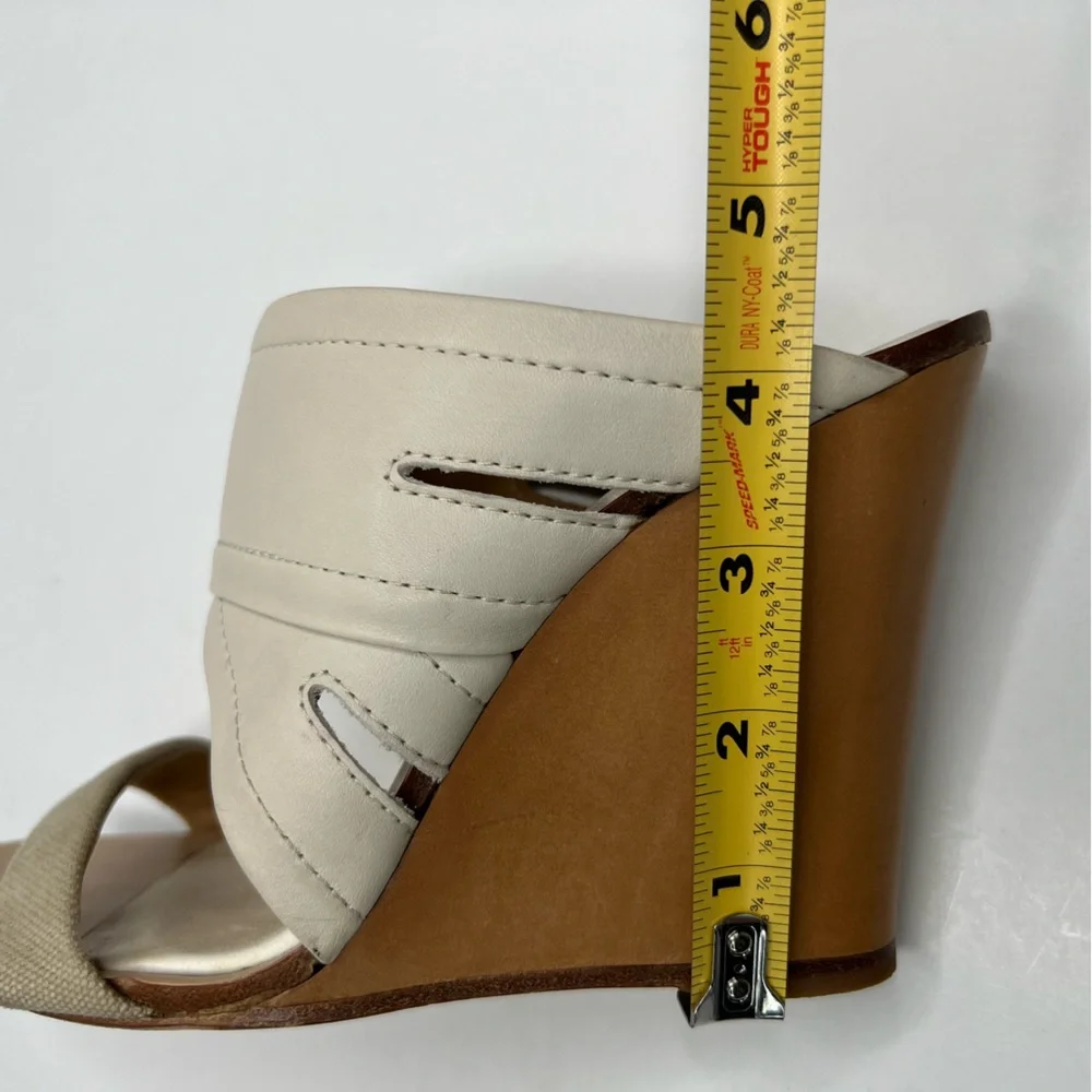 Rag & bone Shaw Wedge Sandals in Cream Size Leather Size 38.5